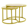 2PCS Round Metal Glass Coffee Table Nesting Sofa Side End Tables Accent Tables