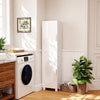 Gloss White Tall Bathroom Cabinet High Slim Narrow Cupboard Storage Unit