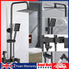 Exposed Shower Taps Mixer Valve Black Bathroom Square Twin Head Bar Shower Ubwrr