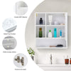 White Mirrored Wall Mounted Bathroom Cabinet Storage Cupboard Adjustable Shelf