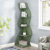 Modern 5-Tier Wall Corner Bookshelf, Stylish Corner Small Bookcase Storage Rack