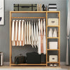 Strong Bamboo Clothes Rail Rack Garment Hanging Display Stand Open Storage Shelf