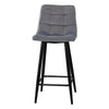 2 pcs Modern Grey Breakfast Bar Stools Velvet Padded Seat Metal Legs Kitchen Pub