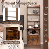 Home Organizer 6-Tier Storage Cabinet Tall Nightstand w/ 5 Open Shelf