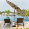 XL 3M Round Outdoor Parasol Tiltable Canopy Garden Patio Umbrella Sun Shelter