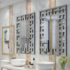 100 x 70cm Rectangular Silver Art Mirror Living Room Hallway Bedroom Wall Mirror