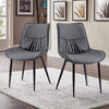 Set of 2 Faux Leather/Suede Dining Chairs Metal Legs Reception Restaurant Chair