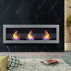 90-140cm Bio Ethanol Fireplace Grey Wall/Insert Biofire Fire Burner +Accessories