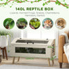 Reptile Terrarium, 140L Snake Vivarium with Tempered Glass Windows