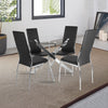 4-6 Seater Glass Round Dining Table Chrome Cross Legs Home Kitchen Dining Room