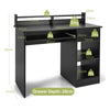 Modern Study Writing Desk w/ Pull-Out Keyboard Tray-Black
