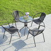 Glass Patio Coffee Dining Table Square/Round Stand Outdoor Garden Dinner Bistro