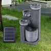 4-Tier Bowl Water Feature Outdoor Solar Powered LED Lights Garden Patio Fountain