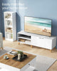 VASAGLE White TV Unit, 140 cm Long with 2 Doors, Adjustable Shelf, for TVs