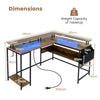 L-Shaped Gaming Desk Home Office Computer Desk w/ Monitor Stand Brown