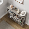 Console Table Industrial Entryway Table with Drawers and Open Storage Shelf