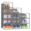 12PCS Stackable Shoe Box Clear Footwear Case Foldable Sneaker Storage Organiser