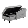 Left Armrest Chenille Chaise Lounge Indoor Lounge Sofa w/Hidden Storage &Pillow