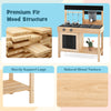 Kids Mud Kitchen Playset Wooden Pretend Play Kitchen Toy Set
