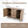 Rattan Cabinet Sideboard Buffet Storage Cabinet with Doors Drawers Living Room