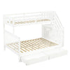 Triple Bunk Bed Three Sleeper Solid Pine Wood Bed Frame Children Single Double