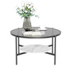 Large Round Coffee Table Marble Glass Accent Table Studio Apartment Essentials