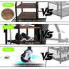 Multifunctional Rolling Golf Bag Stand Metal Storage Rack With Wheels & Shelves