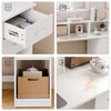 Mondeer Office Desk with Storage Shelf and 2 Drawers 105 x 94 x 48 cm White