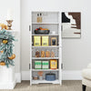 Kitchen Pantry Cabinet Tall 4 Door Adjustable Shelves Storage White Wood Unit