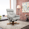 Upholstered Linen Lounge Recliner Chair Swivel & Footstool Armchair Home Office