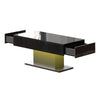 High gloss Coffee Table with RGB LED Lights Living Room Cocktail Table Black