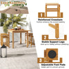 Bar Stool Set of 2 Acacia Wood Garden Chairs Saddle Shaped Kitchen Dining Stools