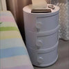 Stackable Round Box Plastic Storage Cabinet 2-5 Shelves with Hole/Knob Handle UK