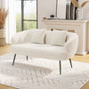 2 Seater White Teddy Velvet Sofas Couch Loveseat Settee Apartment Small Couch UK