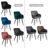2pcs Dining Chairs Set Faux Leather/Velvet Padded Metal Legs Restaurant Armchair