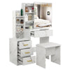 Dressing Table With Drawers Mirror Stool Set Makeup Desk Vanity Table Bedroom