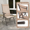 Patio Folding Dining Chairs Adjustable Outdoor Reclining Chairs w/Armrests