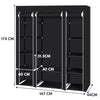 Fabric Canvas Wardrobe Clothes Storage Cupboard Hanging Rail Shelving Practical