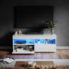 High Gloss White 120cm TV Stand Cabinet Unit 2 Door Sideboard with LED Lights