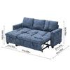 Pull Out Chenille Sleeper Convertible Sofa Bed Padded Chaise Lounge with Storage