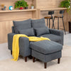 Modern L-Shaped Corner Sofa 2 3 Seater Armchair Couch With Footstool