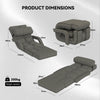 Floor Folding Chair 14 Positions Adjustable Floor Lazy Chair with Armrest Single