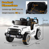 Chic 12V Kids Ride on Car Battery Powered Electric Jeep w/ Soft Start White