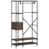 Clothes Rack with Shelves Brown Oak Engineered Wood H5T1