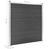 Fence Panel Set WPC 526x186 cm Black NEW