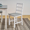 Modern 2 Seater Grey&White Solid Wood Dining Table and 2 Chairs Set Furniture