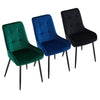 2x High Back Velvet Dining Chairs Modern Design Dining Room Chairs Metal Legs