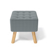Linen Fabric Footstool Foot Rest Stool Pouffe Ottoman Seat Living Room Furniture