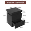 LED Bedside Table 2 Drawers Cabinet Charging Station Nightstand Storage Black