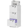 3-Drawer File Filing Cabinet Lockable Compact Size for A4 Letter White